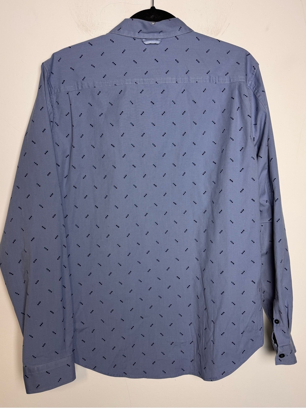 LULULEMON Commission Men's Shirt Blue Geo Dots Allover Print Button Up L - Picture 2 of 5